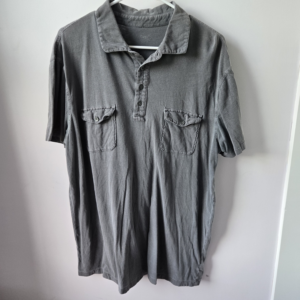 GAP Gray Polo Shirt Short Sleeve Casual